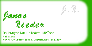 janos nieder business card